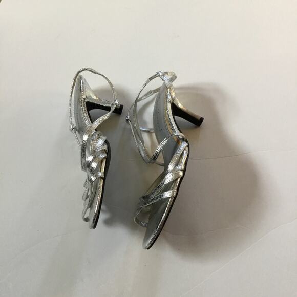 Lulu Townsend Silver Sandals Heels - Picture 4 of 5